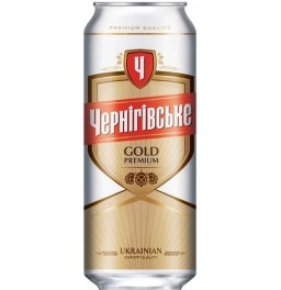 Пиво "Черниговское" Голд Премиум, в жестяной банке, 0.5 л