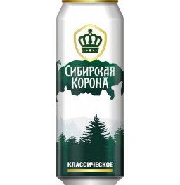 Пиво "Сибирская корона" Классическое, в жестяной банке, 0.45 л