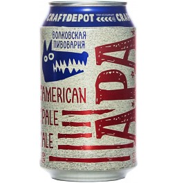 Пиво Волковская пивоварня, Американский светлый эль (АПА), в жестяной банке, 0.33 л
