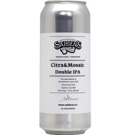 Пиво "Salden's" Citra &amp; Mosaic Double IPA, in can, 0.5 л