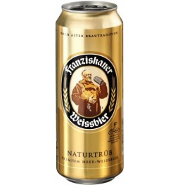 Пиво "Franziskaner" Hefe-Weisse, in can, 0.5 л