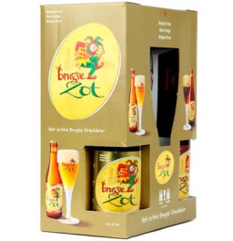 Пиво "Brugse Zot", gift set (4 bottles &amp; glass), 0.33 л