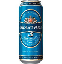Пиво Балтика №3 Классическое, в банке, 0.45 л