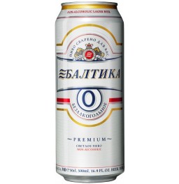 Пиво "Балтика №0" Безалкогольное (Украина), в жестяной банке, 0.5 л