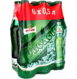 Пиво Оболонь, Светлое, упаковка из шести бутылок, 0.5 л