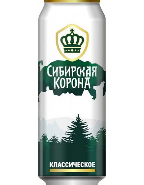 Пиво "Сибирская корона" Классическое, в жестяной банке, 0.45 л