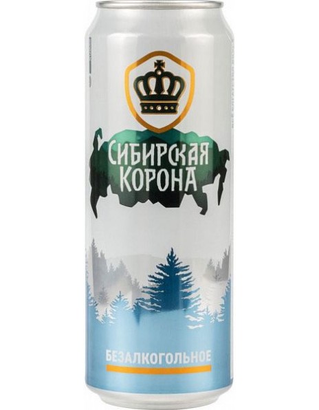 Пиво "Сибирская корона" Безалкогольное, в жестяной банке, 0.45 л