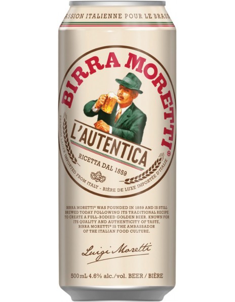 Пиво "Birra Moretti" L'Autentica, in can, 0.5 л