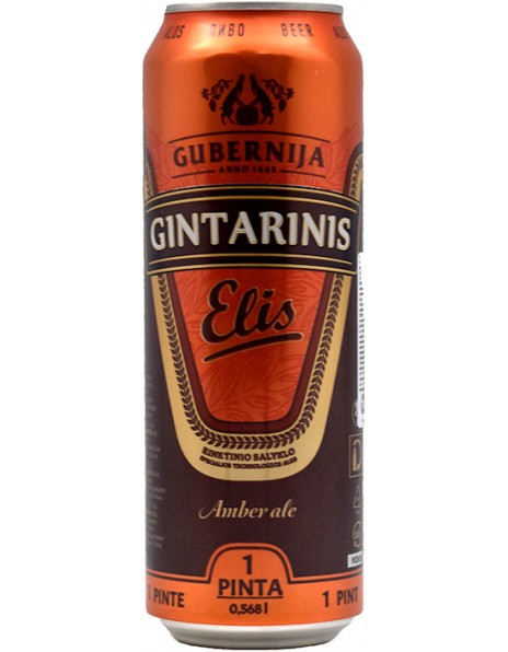 Пиво "Gintarinis Elis", in can, 568 мл