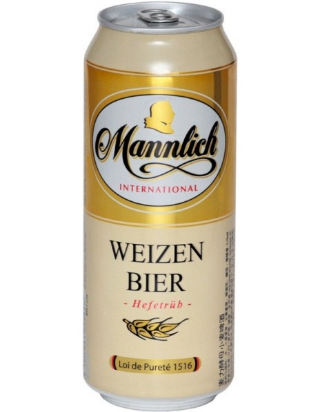 Пиво "Mannlich International" Weizen, in can, 0.5 л