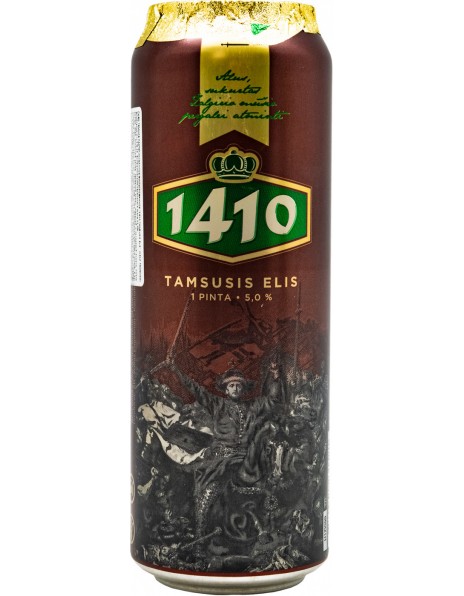 Пиво Volfas Engelman, "1410" Tamsusis Elis, in can, 568 мл
