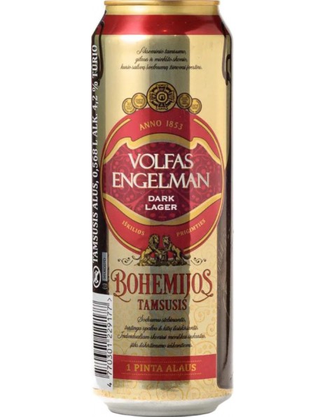 Пиво Volfas Engelman, Bohemijos Tamsusis, in can, 568 мл