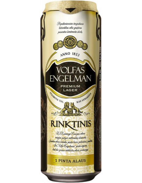 Пиво Volfas Engelman, "Rinktinis", in can, 568 мл