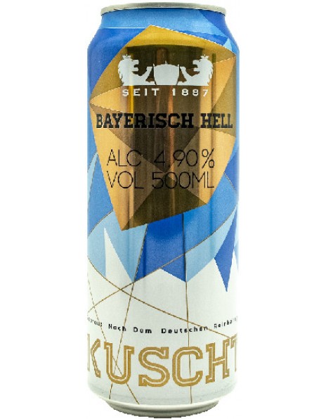 Пиво "Kuschter" Bayerisch Hell, in can, 0.5 л
