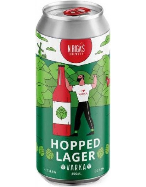 Пиво New Riga's Brewery, "Varka" Hopped Lager, in can, 0.45 л