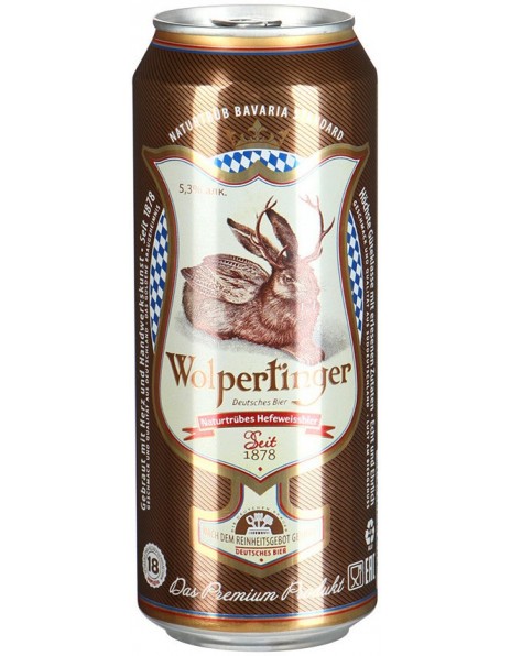 Пиво "Wolpertinger" Naturtrubes Hefeweissbier (Russia), in can, 0.45 л