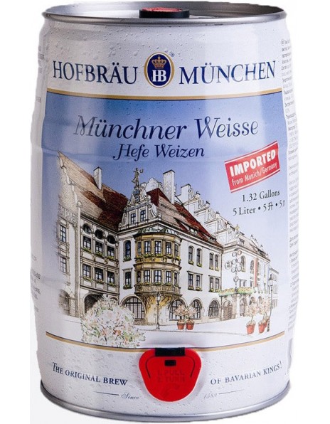 Пиво "Hofbrau" Munchner Weisse, mini keg, 5 л