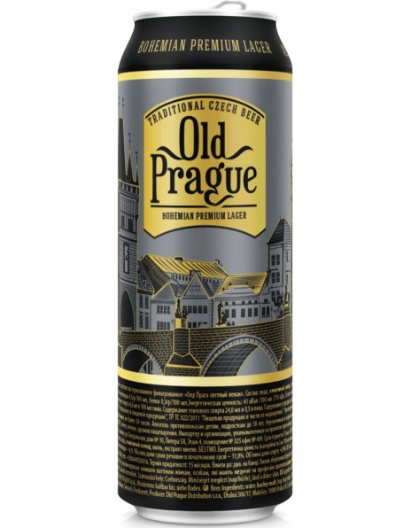 Пиво "Old Prague" Bohemian Premium Lager, in can, 0.5 л