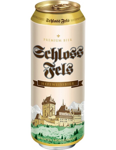 Пиво "Schloss Fels" Hefeweissbier, in can, 0.5 л