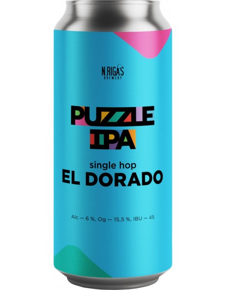 Пиво New Riga's Brewery, "Puzzle IPA" El Dorado, in can, 0.45 л