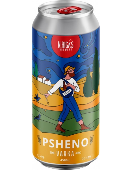 Пиво New Riga's Brewery, "Varka" Psheno, in can, 0.45 л