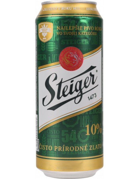 Пиво "Steiger" 10% Svetly, in can, 0.5 л