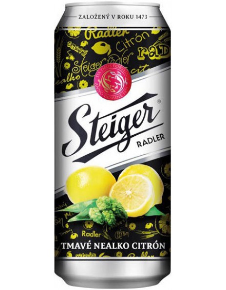 Пиво "Steiger" Radler Tmavy Citron, Nealko, 0.5 л