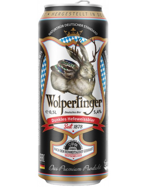 Пиво "Wolpertinger" Dunkles Hefeweissbier, in can, 0.5 л