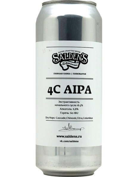 Пиво "Salden's" 4C AIPA, in can, 0.5 л