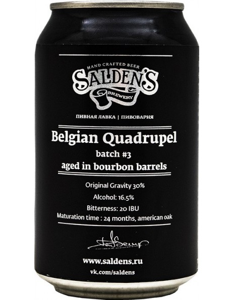 Пиво "Salden's" Belgian Quadrupel Batch #3, in can, 0.33 л