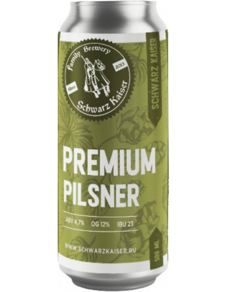 Пиво Schwarz Kaiser, Premium Pilsner, in can, 0.5 л