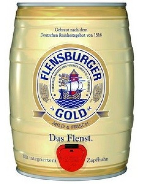 Пиво Flensburger, "Gold", mini keg, 5 л