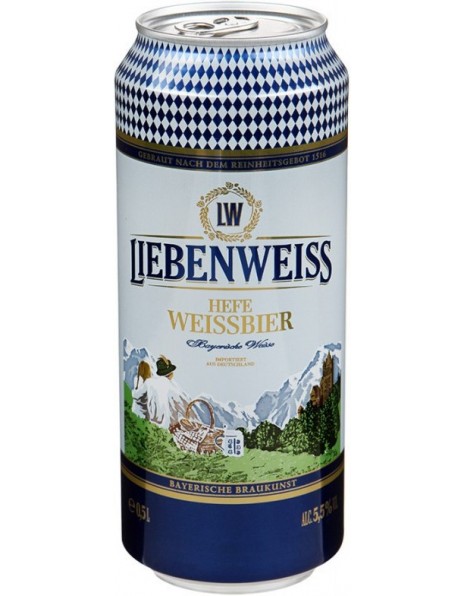 Пиво "Liebenweiss" Hefe-Weissbier, in can, 0.5 л