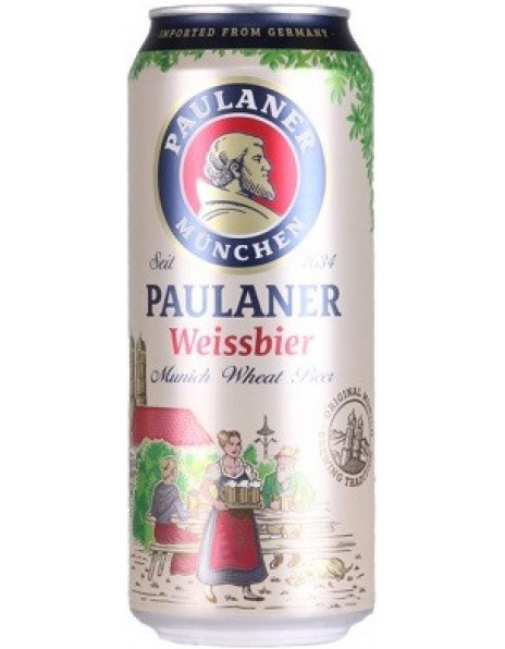 Пиво Paulaner, Hefe-Weissbier Naturtrub, in can, 0.5 л