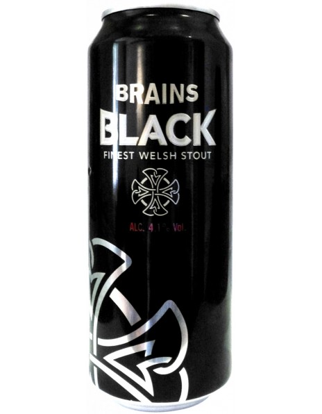 Пиво "Brains" Black (with nitrogen capsule), in can, 0.44 л