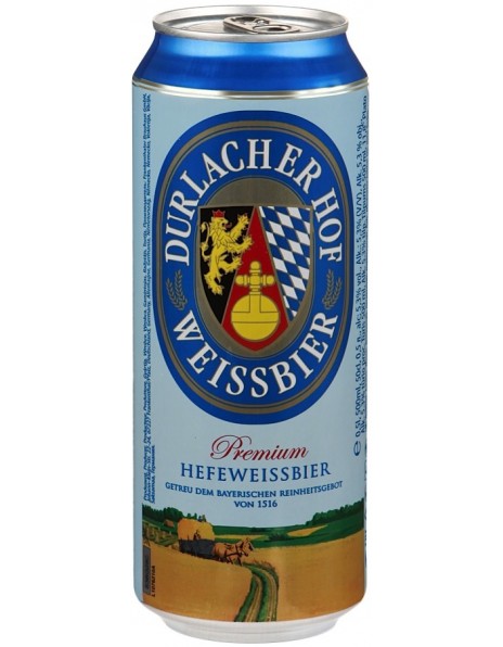 Пиво "Durlacher" Hefeweissbier Hell, in can, 0.5 л