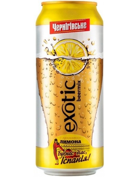 Пиво "Черниговское" Экзотик Бирмикс Лимон, в жестяной банке, 0.5 л