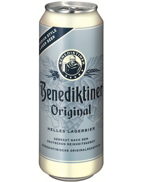 Пиво "Benediktiner" Original Hell, in can, 0.5 л