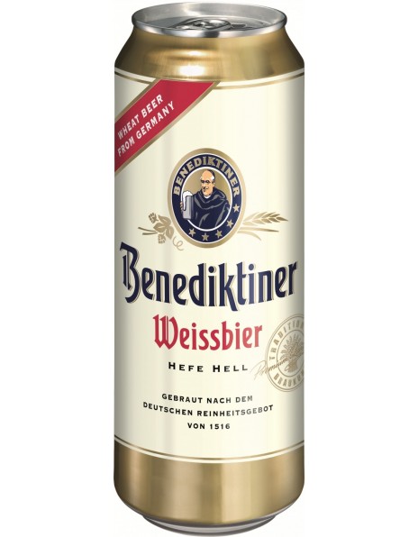 Пиво "Benediktiner" Weissbier, in can, 0.5 л