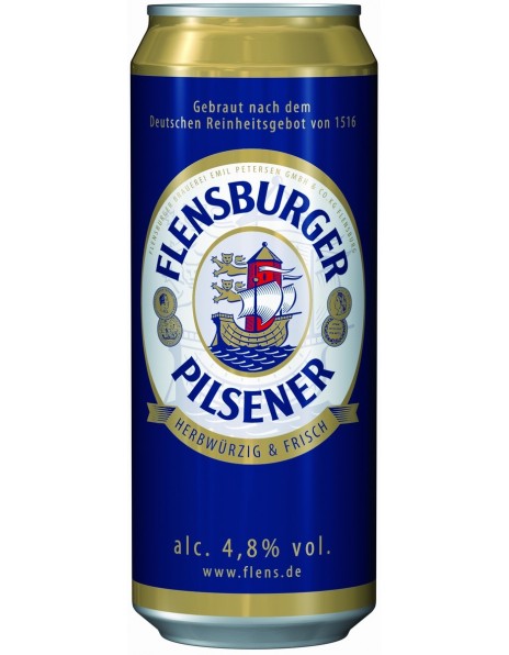 Пиво Flensburger, Pilsener, in can, 0.5 л