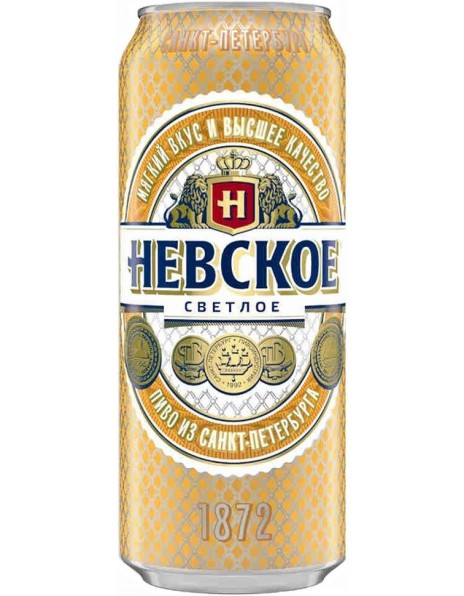 Пиво Балтика, "Невское" Светлое, в банке, 0.5 л
