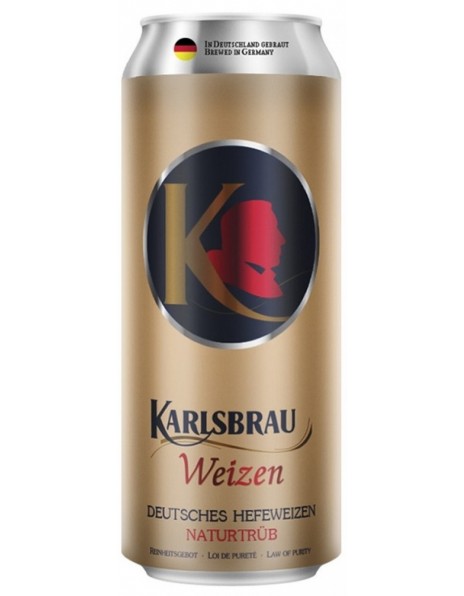 Пиво "Karlsbrau" Weizen, in can, 0.5 л