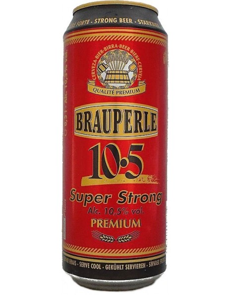 Пиво "Brauperle" Super Strong, in can, 0.5 л