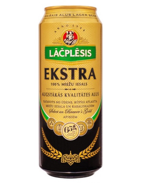 Пиво "Lacplesis" Ekstra, in can, 0.5 л