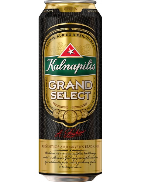 Пиво "Калнапилис" Гранд Селект, в жестяной банке, 568 мл