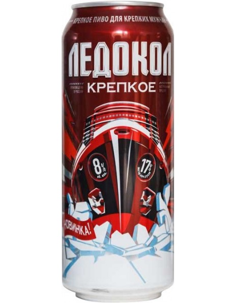 Пиво Очаково, "Ледокол" Крепкое, в жестяной банке, 0.5 л