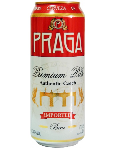 Пиво "Praga" Premium Pils, in can, 0.5 л