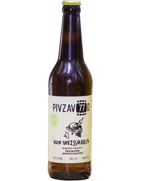 Пиво Pivzavod 77, "Von Weissmarck", 0.5 л